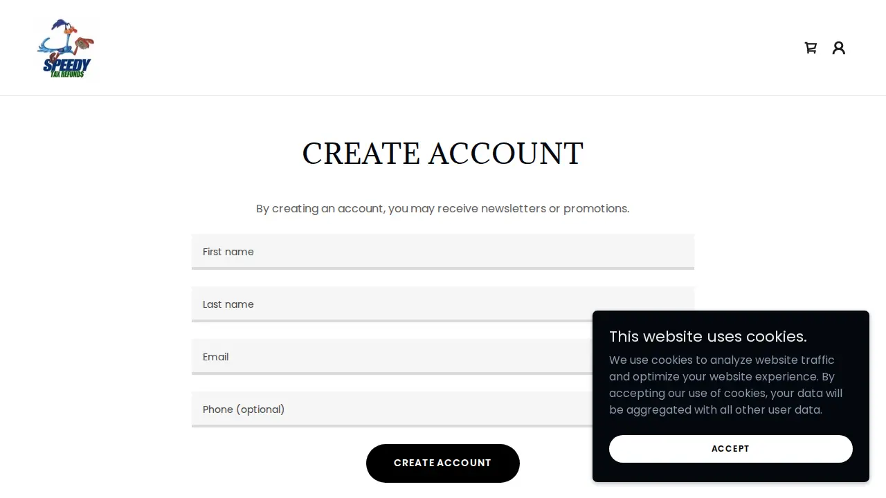 Speedy Tax Refunds page