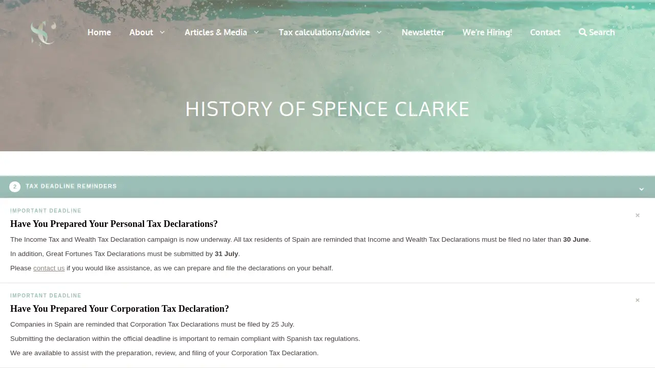 Spence Clarke page