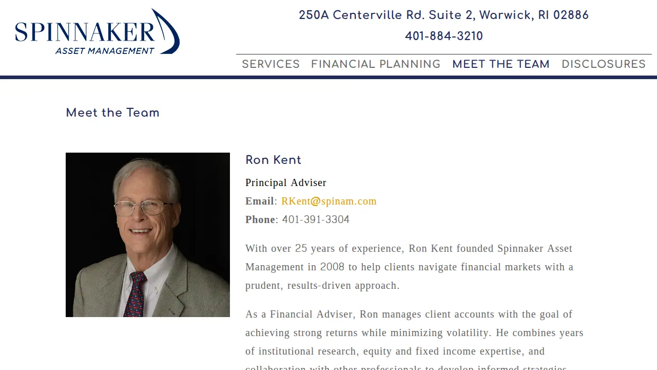 Spinnaker Asset Management Inc page