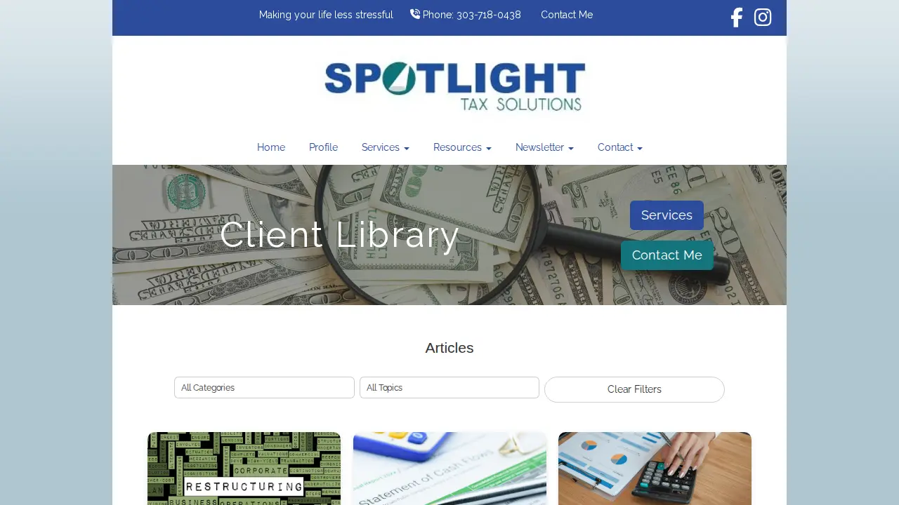 spotlight tax solutions cpa pc page