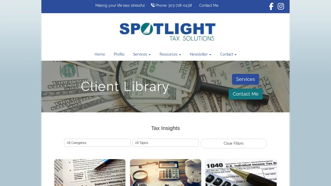 spotlight tax solutions cpa pc page