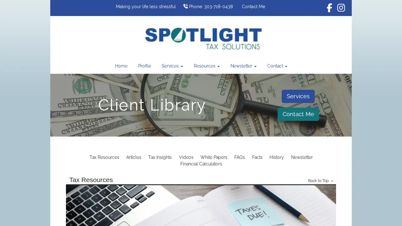 spotlight tax solutions cpa pc page