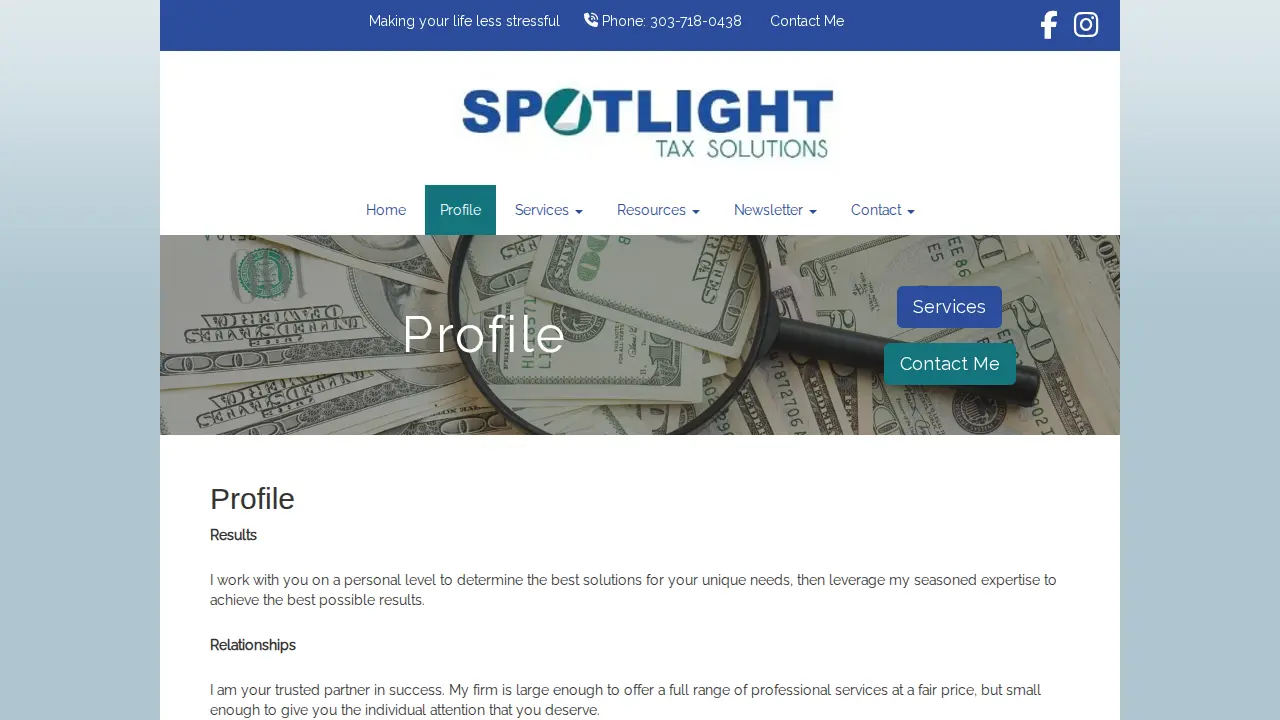 spotlight tax solutions cpa pc page