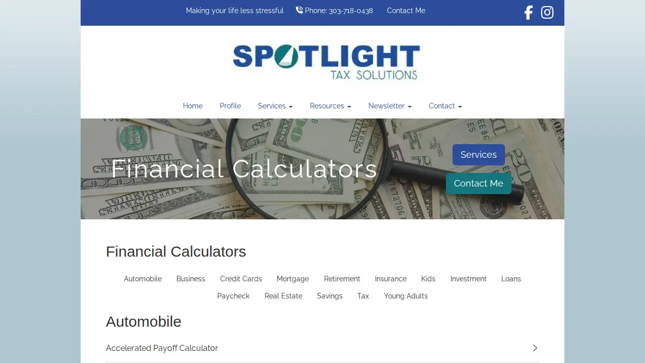 spotlight tax solutions cpa pc page