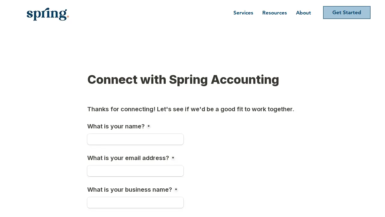 Spring Accounting page