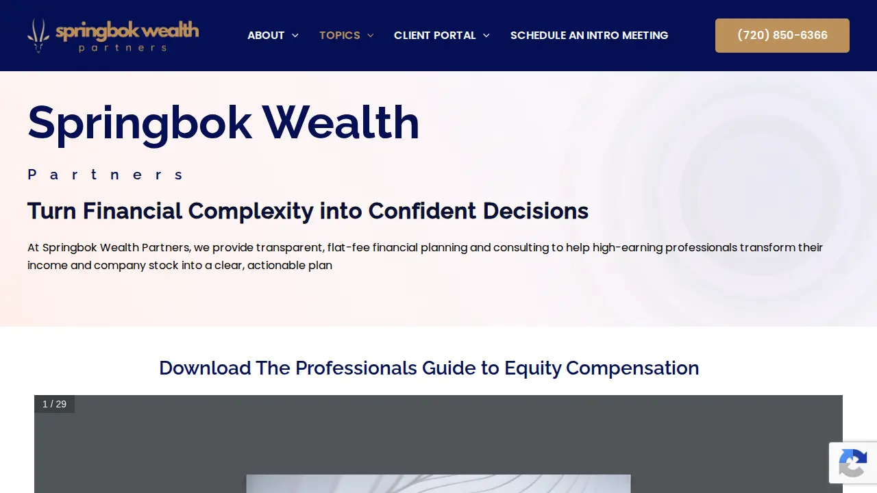 Springbok Wealth Partners page