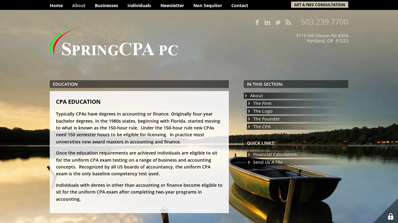 SpringCPA PC page