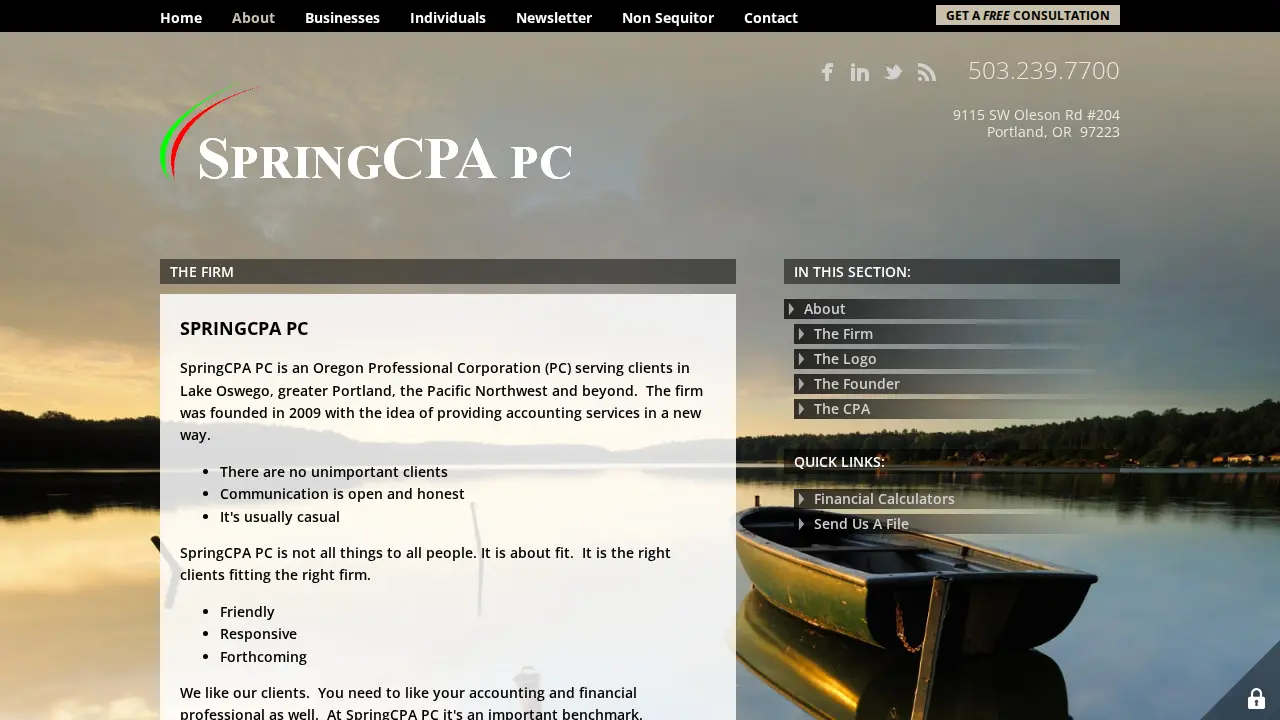 SpringCPA PC page