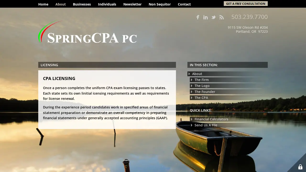 SpringCPA PC page
