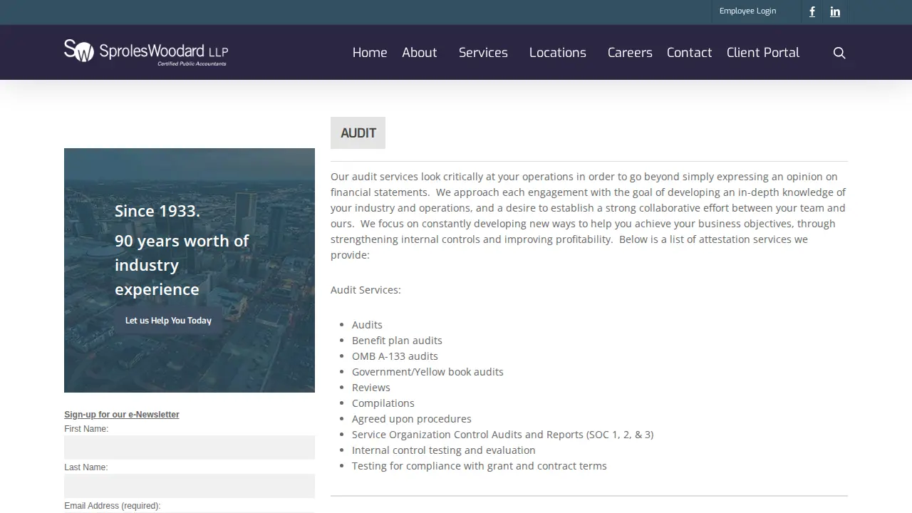 Sproles Woodard LLP page
