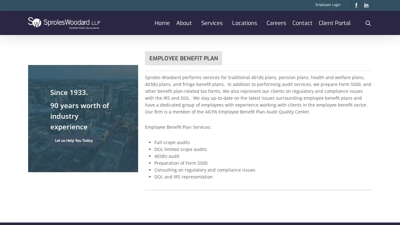 Sproles Woodard LLP page