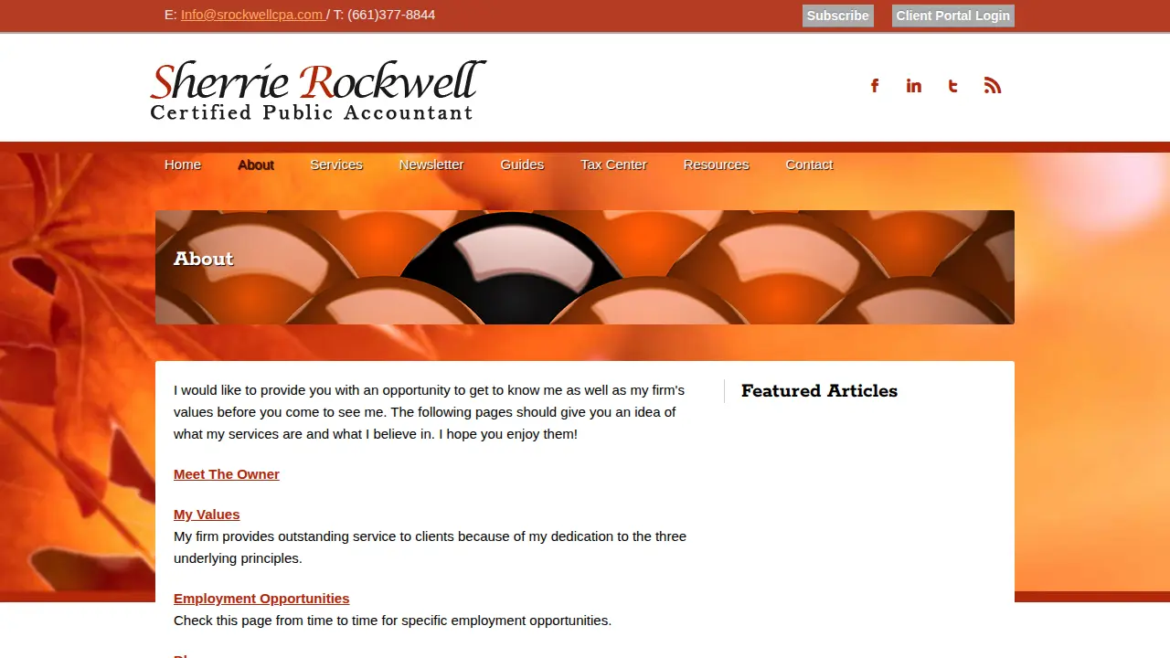 Sherrie Rockwell CPA, Inc. page