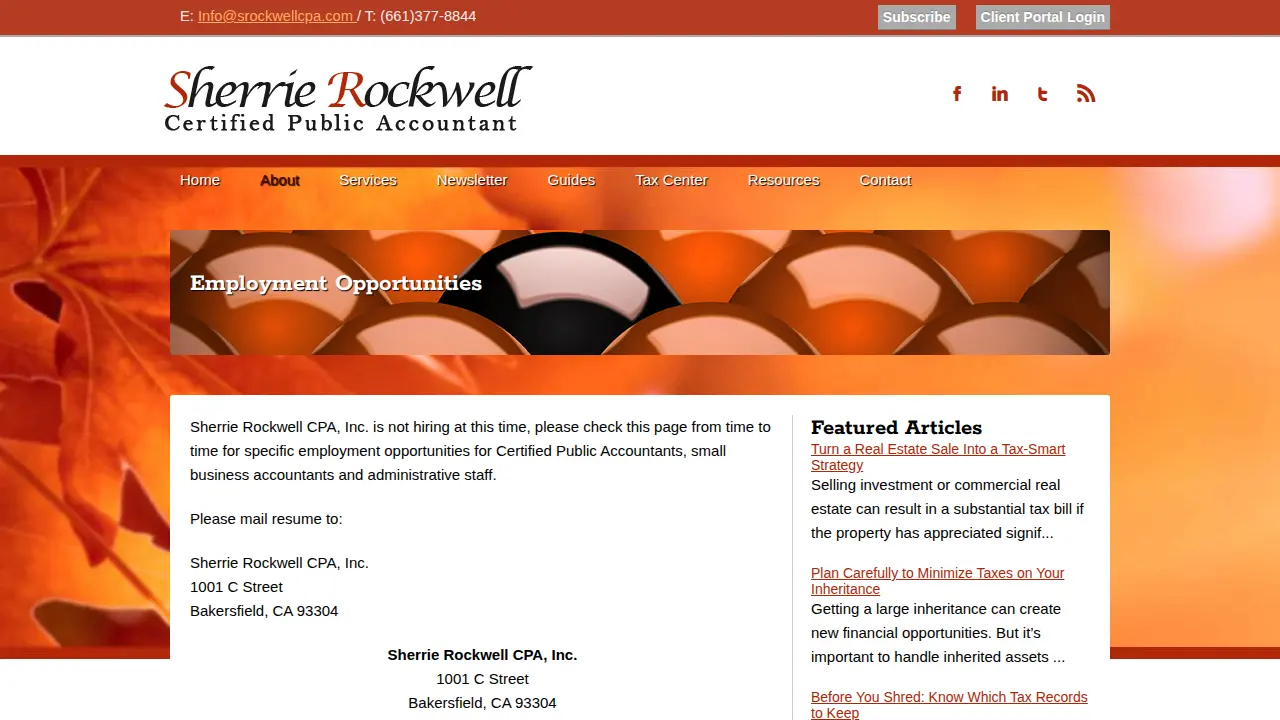 Sherrie Rockwell CPA, Inc. page