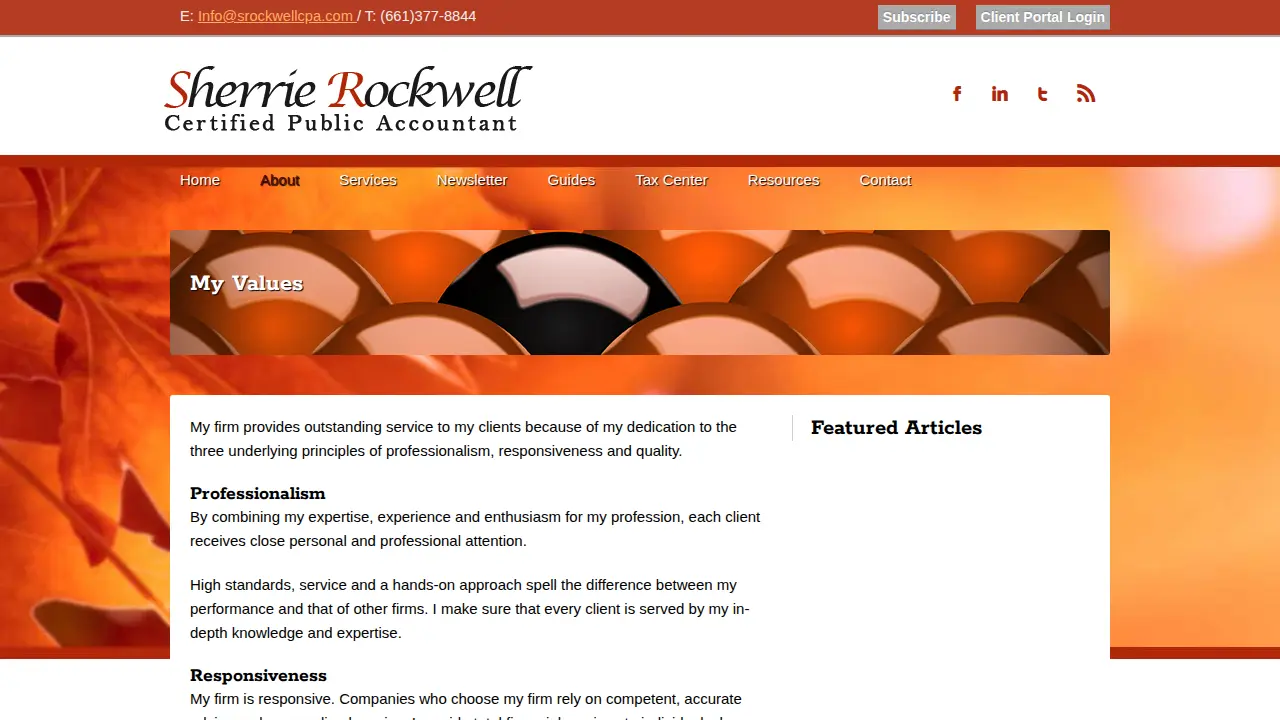 Sherrie Rockwell CPA, Inc. page