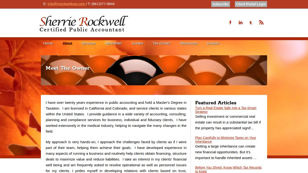 Sherrie Rockwell CPA, Inc. page