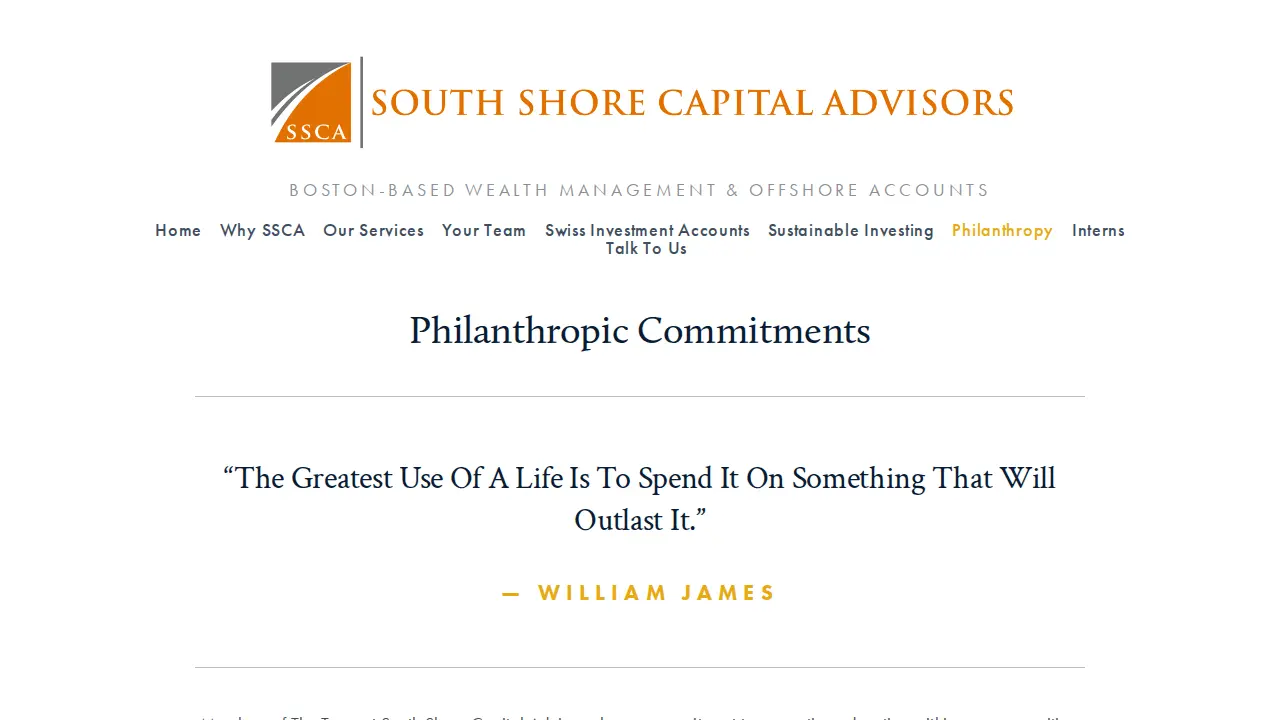 South Shore Capital Advisors page