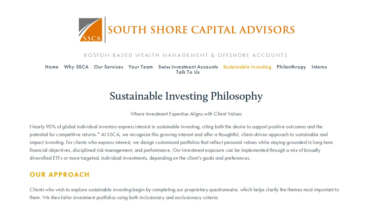 South Shore Capital Advisors page