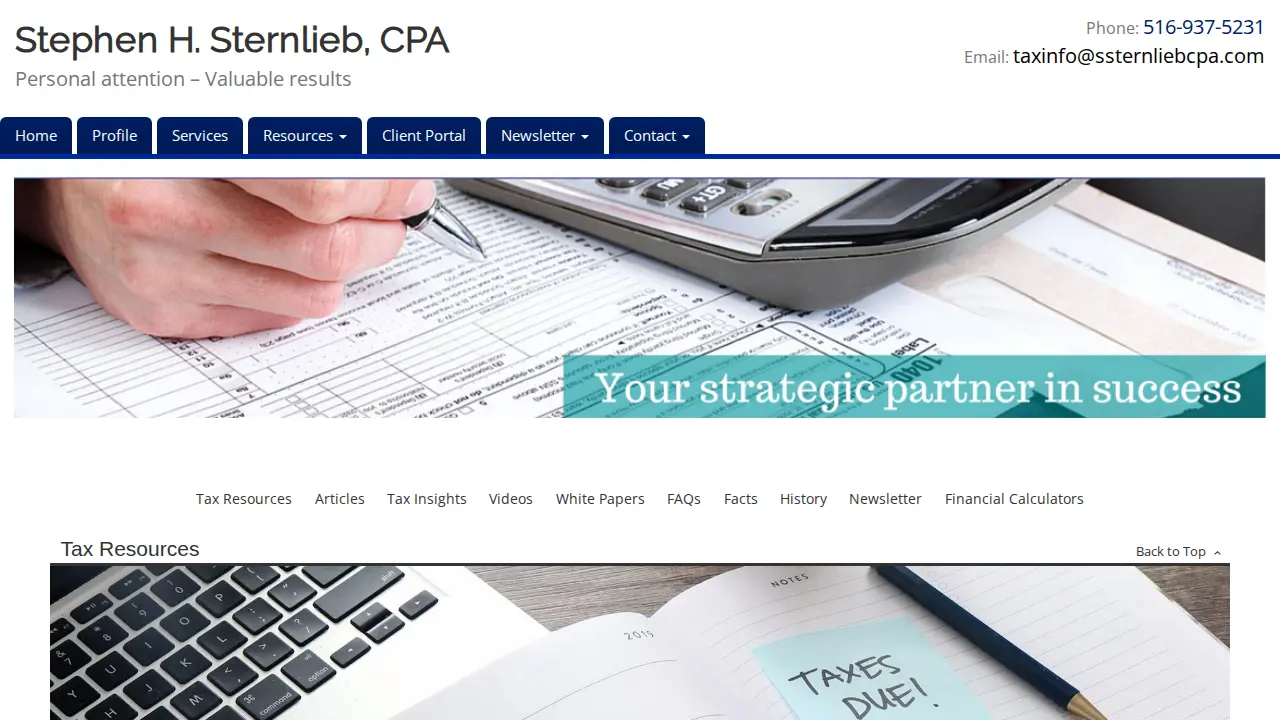 Stephen H Sternlieb CPA page