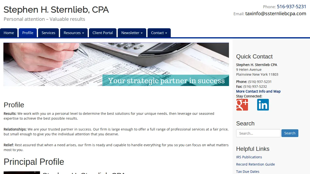 Stephen H Sternlieb CPA page