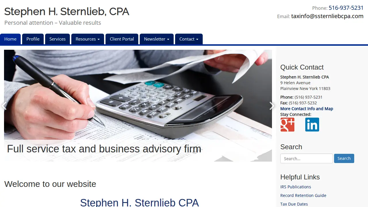 Stephen H Sternlieb CPA