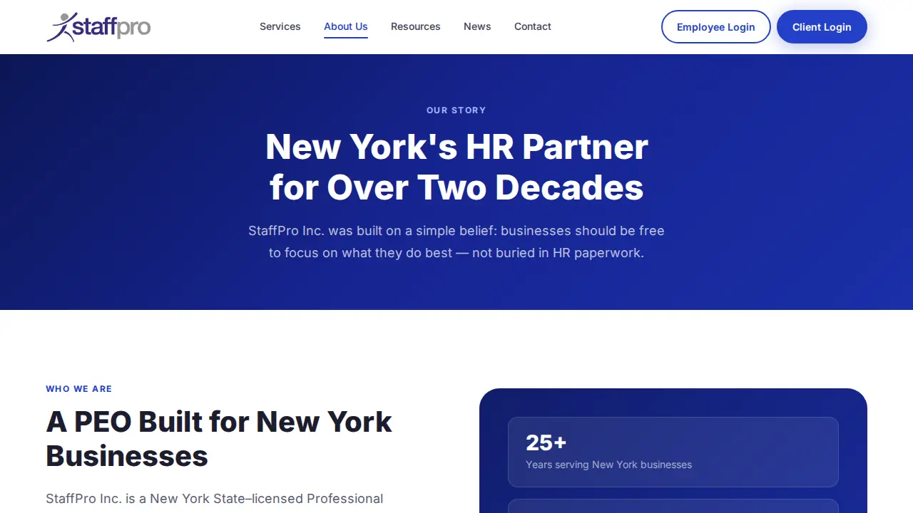 StaffPro page
