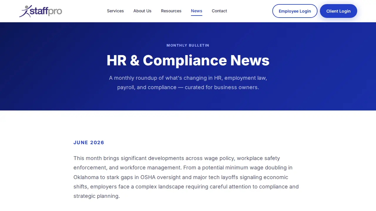 StaffPro page
