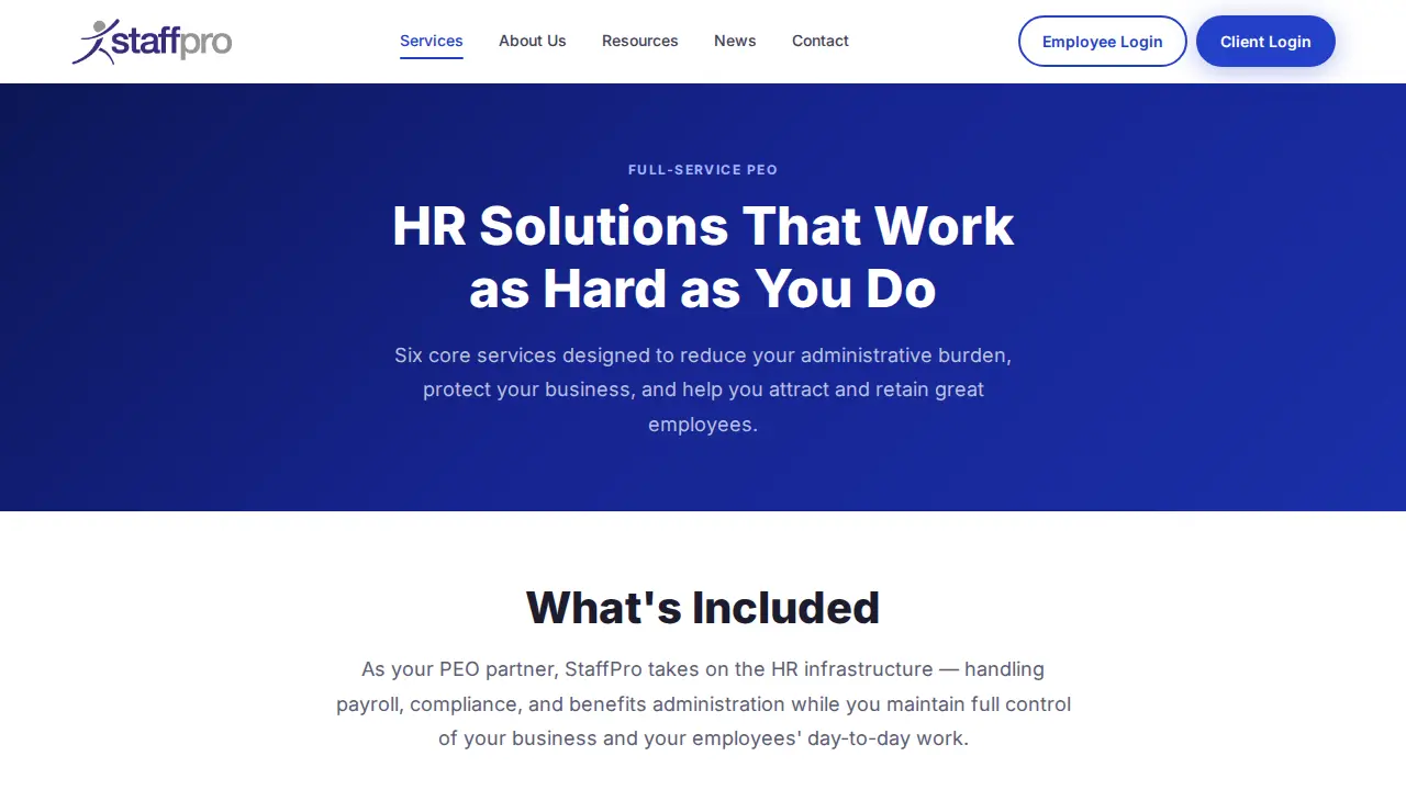 StaffPro page