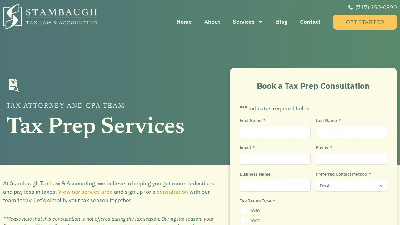 Stambaugh Tax Law & Accounting Co page