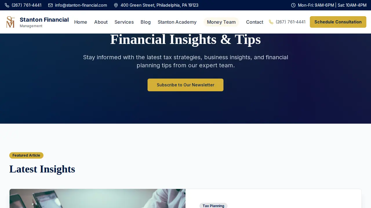 Stanton Financial Management page