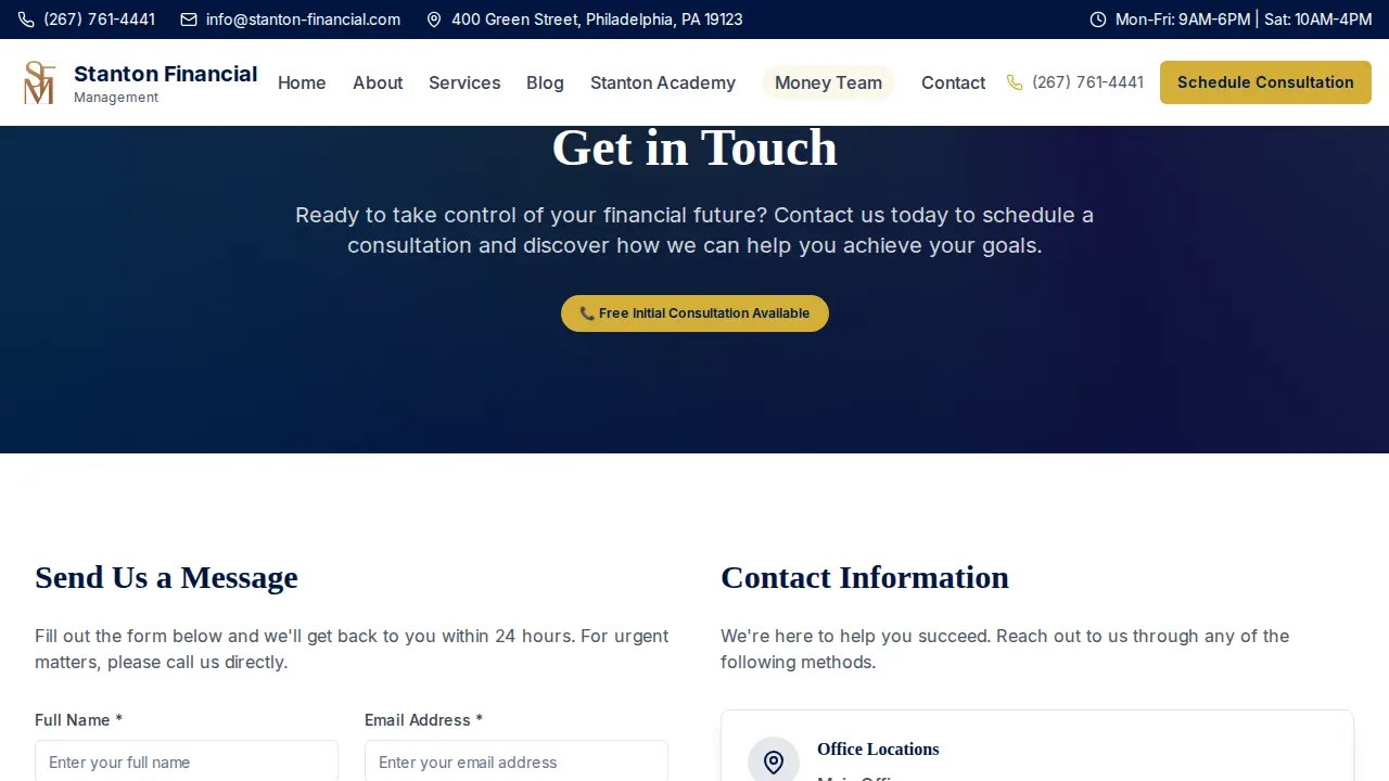 Stanton Financial Management page