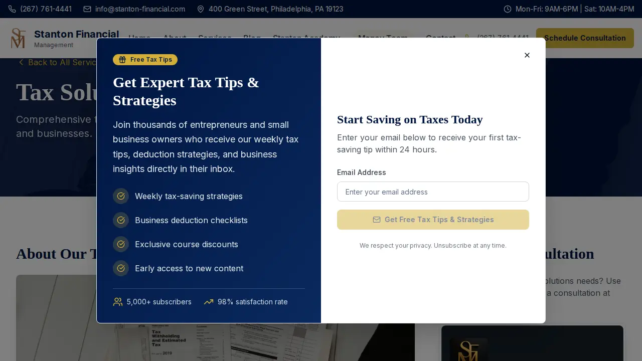 Stanton Financial Management page