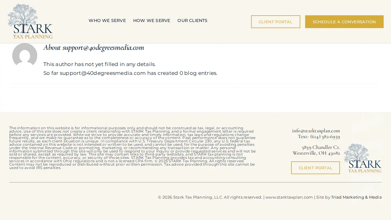 Stark Tax Planning page