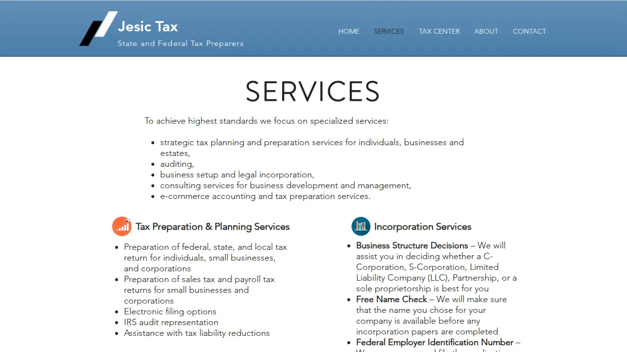 Jesic Tax - Long Island page