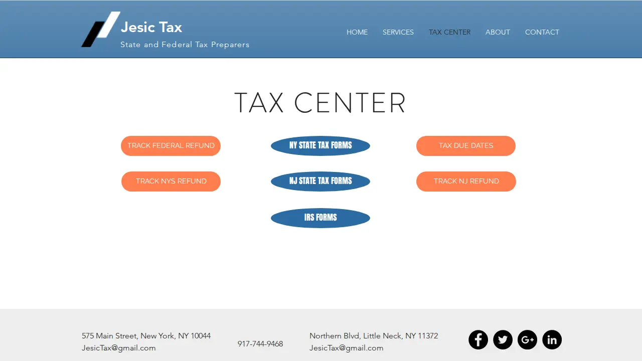 Jesic Tax - Long Island page