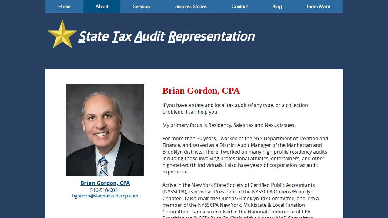 State Tax Audit Representation page
