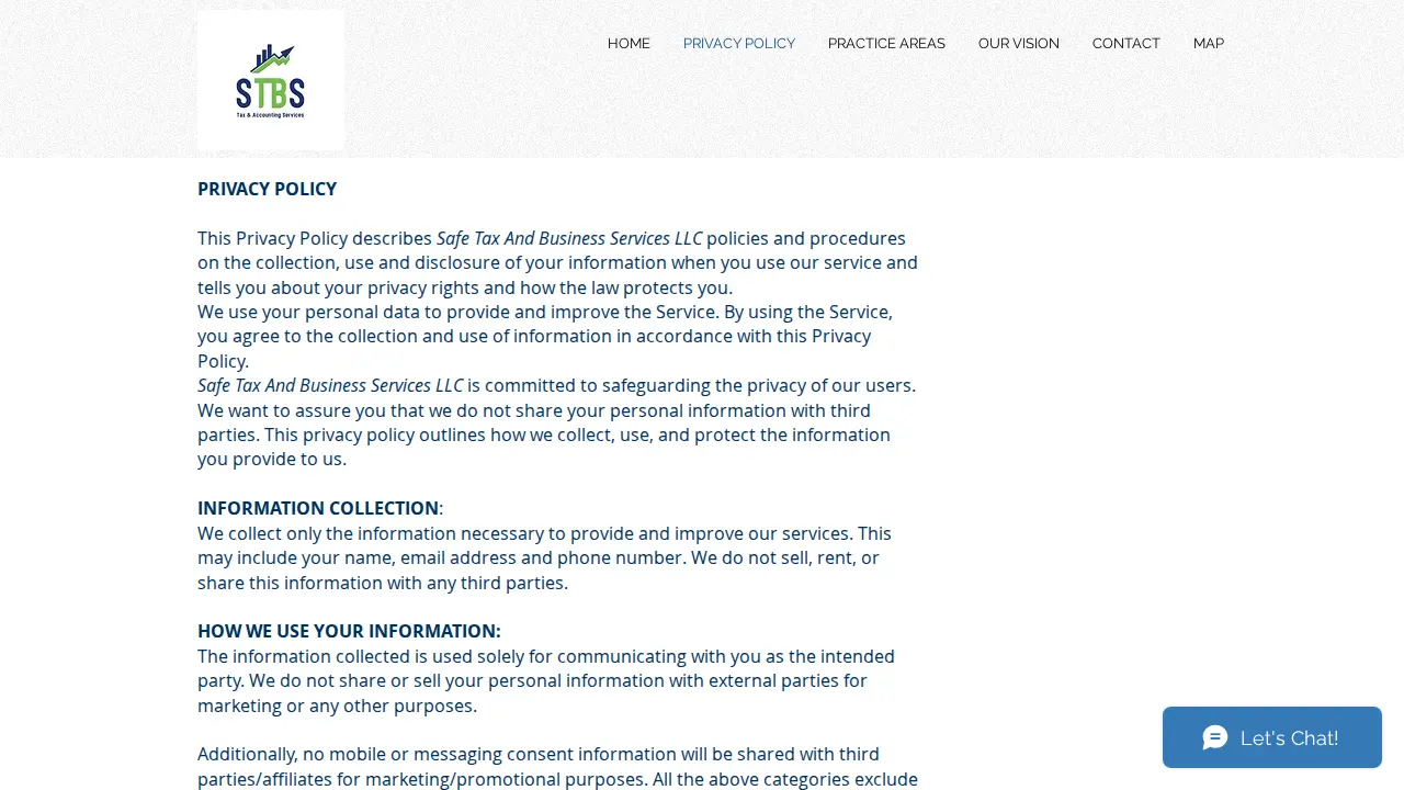 Safe Tax and Business Services LLC page