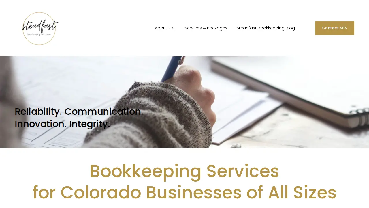 Steadfast Bookkeeping Solutions website