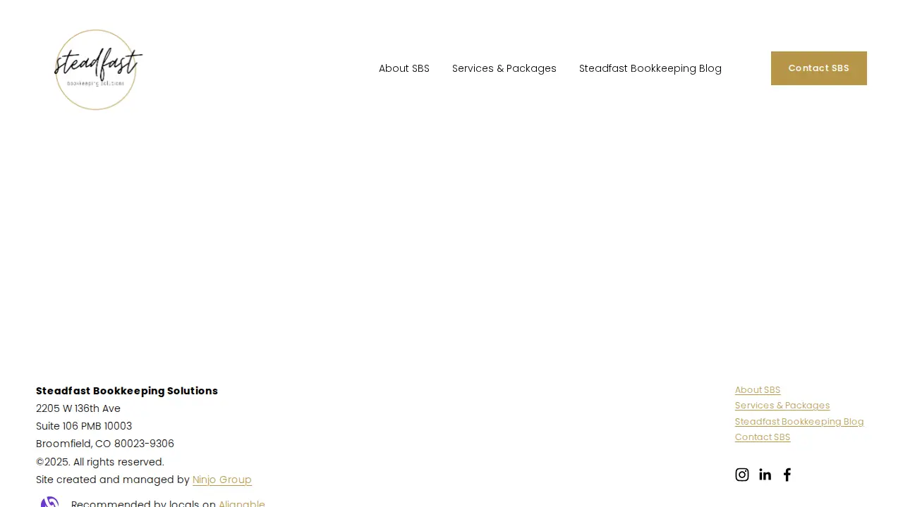 Steadfast Bookkeeping Solutions page