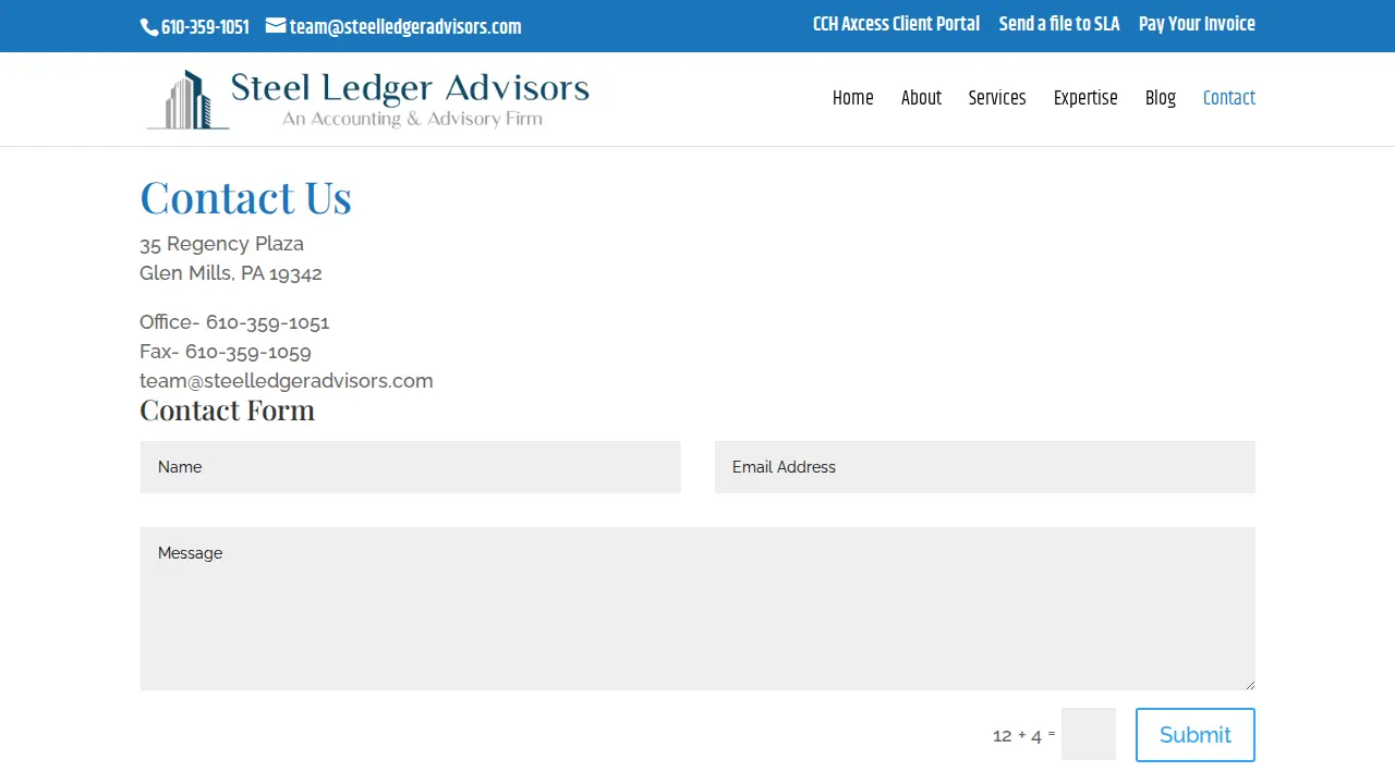 Steel Ledger Advisors page