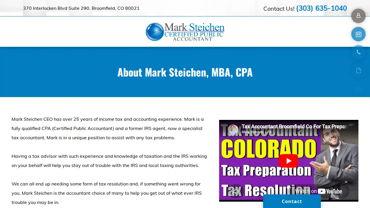 Mark Steichen CPA LLC page