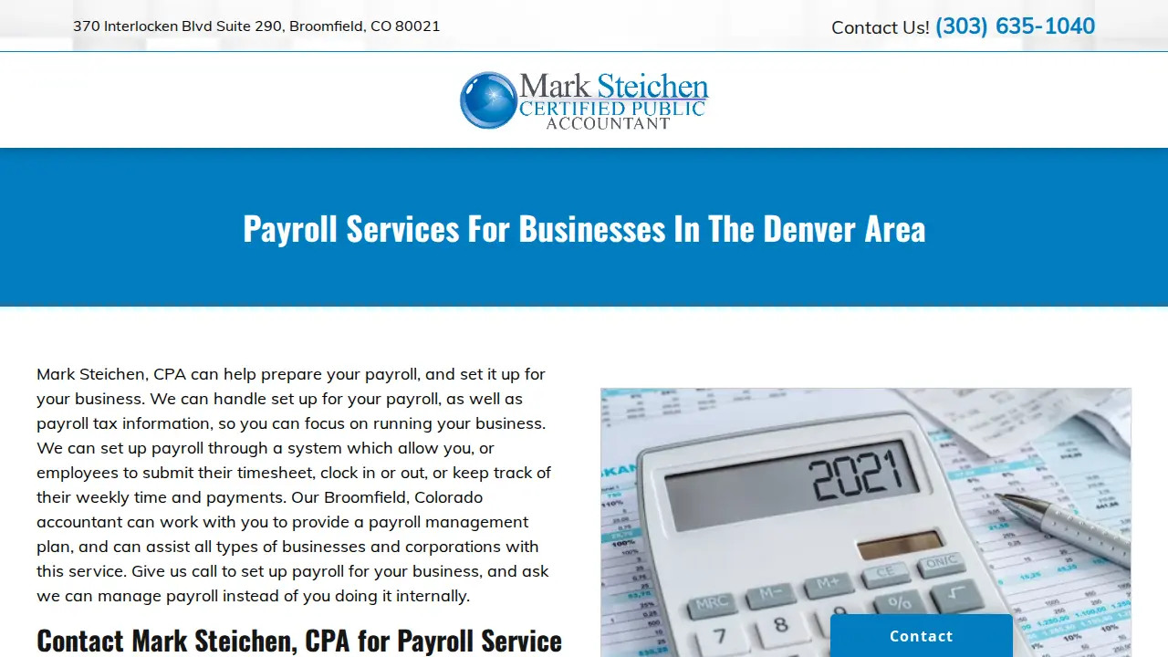 Mark Steichen CPA LLC page