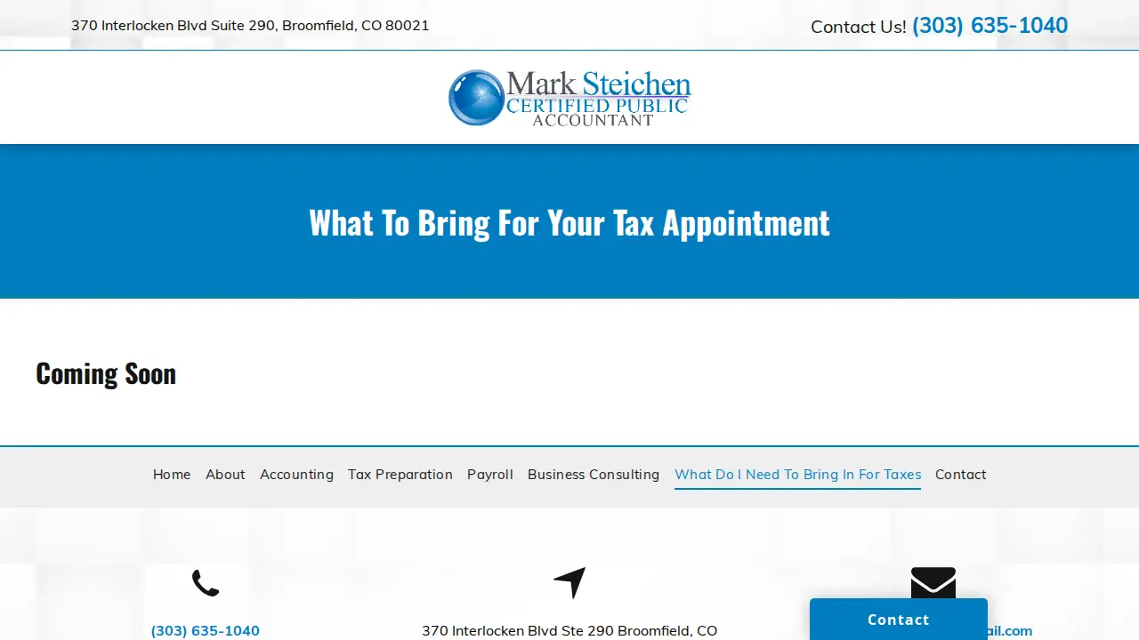 Mark Steichen CPA LLC page