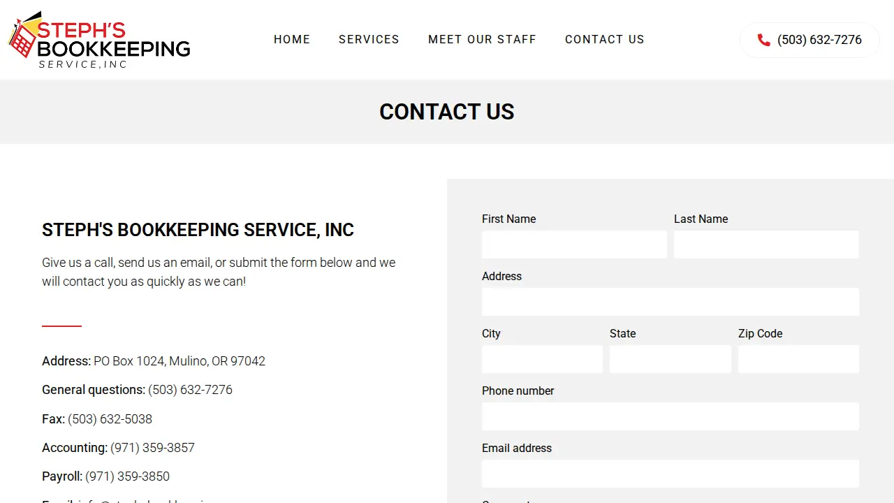 Steph's Bookkeeping Service, Inc page