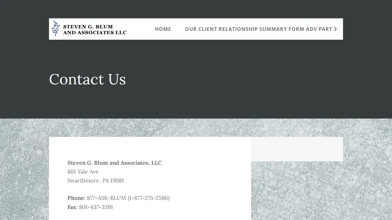 Steven G Blum & Associates LLC page