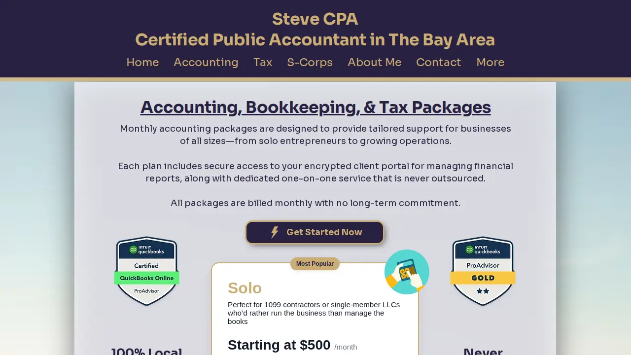 Steve CPA | Accounting & Tax page