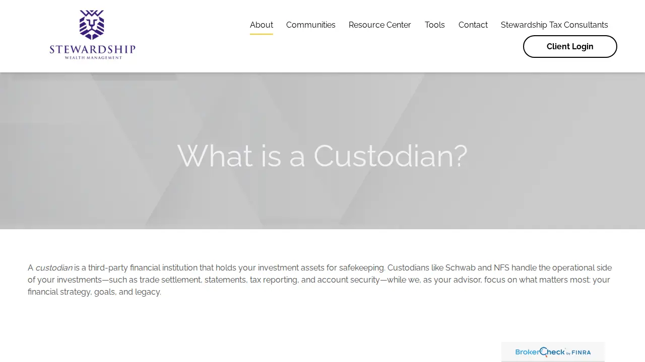 Stewardship Wealth Management page