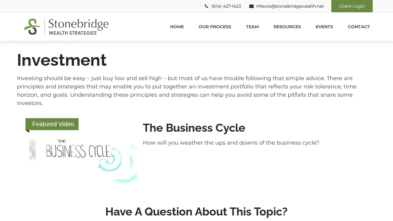 Stonebridge Wealth Strategies page
