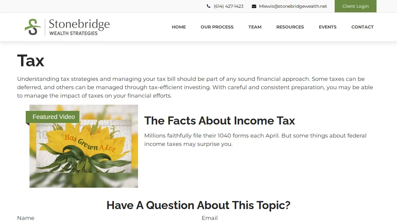 Stonebridge Wealth Strategies page