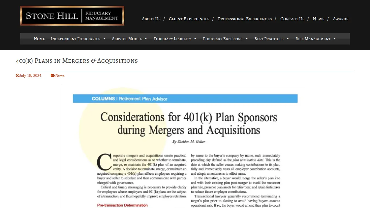Stone Hill Fiduciary Management, LLC page