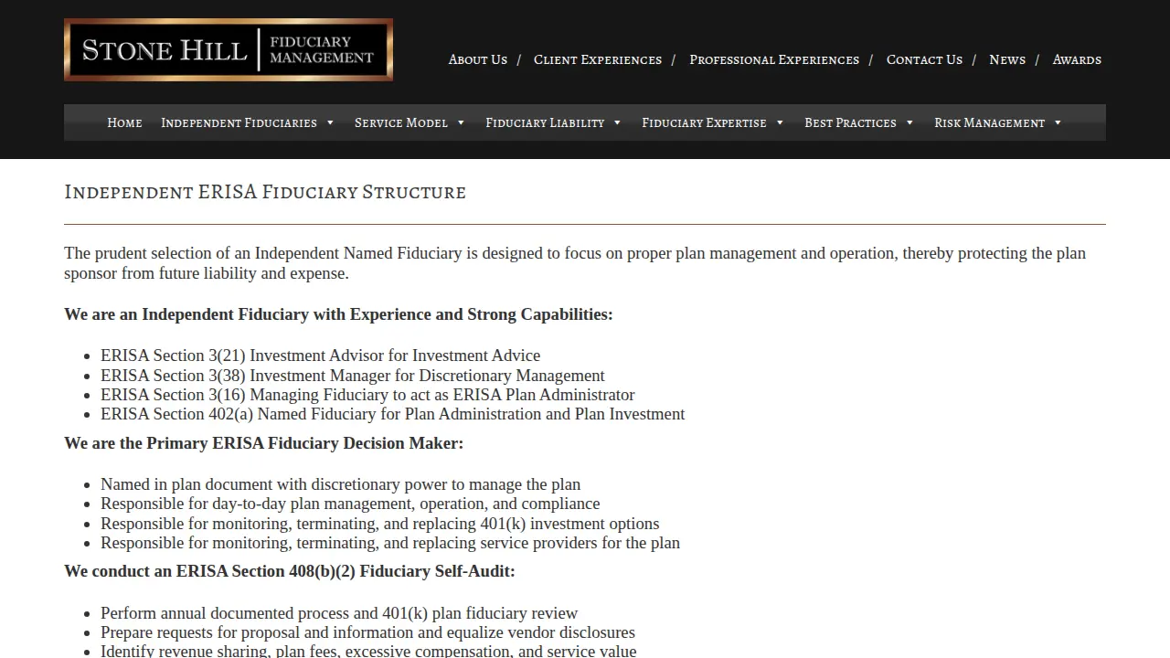 Stone Hill Fiduciary Management, LLC page